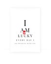 I`m lucky everyday when I`m spending with you, vector. Scandinavian minimalist art design. Wording design, lettering Royalty Free Stock Photo