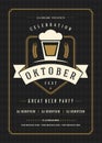 Oktoberfest Festival Poster Highlighting Beer, Music, and Food