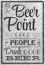 Poster lettering Beer Point. Coal.