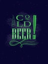 Poster lettering cold beer dark Royalty Free Stock Photo