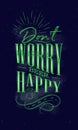 Poster lettering dont worry beer happy dark