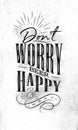 Poster lettering dont worry beer happy