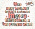 Poster with lettering greetings merry Christmas, happy new year Royalty Free Stock Photo