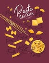 Pasta italiana poster crimson