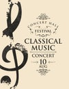 Poster for a live classical music concert treble clef