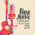 Poster for live music concert with guitar and mic