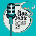 Poster for a live music concert with a microphone Royalty Free Stock Photo