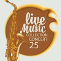 Poster for live music concert with a saxophone