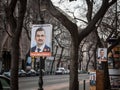 Poster of the local candidate for Fidesz KDNP, Viktor Orban party, in Budapest,  for the 2022 hungarian parliamentary elections Royalty Free Stock Photo