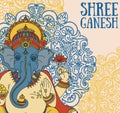 Poster with Lord Ganesha, can be used as card for celebration Ganesh Chaturthi Royalty Free Stock Photo
