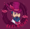 Poster for magician perfomance in gypsy style Royalty Free Stock Photo