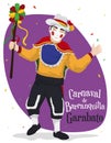 Traditional Garabato Character Ready to Celebrate Barranquilla`s Carnival, Vector Illustration Royalty Free Stock Photo