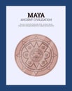 Poster about Maya ancient civilization flat style, vector illustration