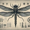 Poster of a mechanical dragonfly.