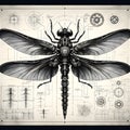 Poster of a mechanical dragonfly.