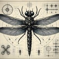 Poster of a mechanical dragonfly.