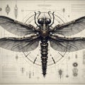 Poster of a mechanical dragonfly.