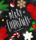 Poster merry christmas chalk Royalty Free Stock Photo