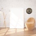 Poster Mock-UP In Contemporary Interior With Floor Lamp And Chair