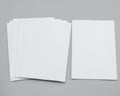 Poster mock-ups paper, white paper isolated on gray background, Blank portrait paper A4. brochure magazine newspaper.