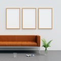 Poster Mockup on White Wall with Interior Decorations Royalty Free Stock Photo