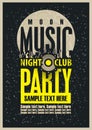 Poster for a moon music party in the nightclub Royalty Free Stock Photo