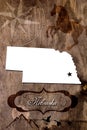 Poster Nebraska state map outline Royalty Free Stock Photo