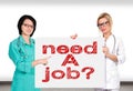 Poster with need a job Royalty Free Stock Photo