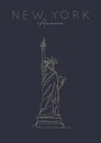 Poster new york statue of liberty dark