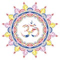 Poster with om symbol in beautiful mandala