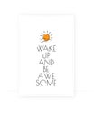 Wake up and be awesome, vector. Motivational, inspirational, life quotes. Wording design, lettering. Scandinavian minimalist art Royalty Free Stock Photo