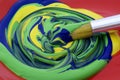 Poster paint, mixed colors. Royalty Free Stock Photo