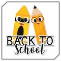 Poster pencils back to school vector illustration