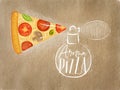 Poster aroma pizza craft Royalty Free Stock Photo