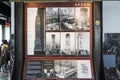 Poster with photographs of the construction of the Empire state building, located inside as information for tourists.