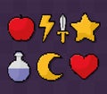 pixel art items bundle Royalty Free Stock Photo