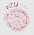Poster various pizza time red