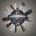Inscription on Background Tools Barber. Vector