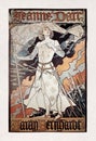 19th century illustration of Sarah Bernhardt as Joan of Arc