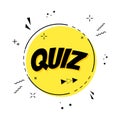 Poster with quiz text and speech bubble symbols, show show singing concept, question competition banner, exam, interview design