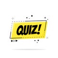 Poster with quiz text and speech bubble symbols, show show singing concept, question competition banner, exam, interview design