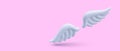 Poster with realistic angel wings on pink background with shadow Royalty Free Stock Photo