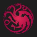 Three-headed gold dragon as emblem of the house Targaryen.