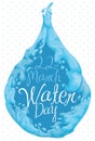 Water Drop with Reminder Date for World Water Day, Vector Illustration