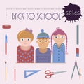 Poster representing back to school sales.