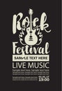 Poster for a rock festival with guitar on fire