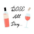 Poster with Rose Wine and lettering.