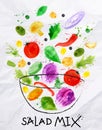 Poster salad mix watercolor