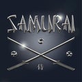 Poster with samurai emblems Royalty Free Stock Photo