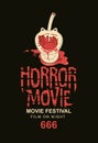 Poster for scary cinema, horror movie festival Royalty Free Stock Photo